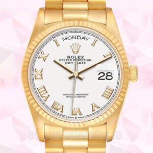 Rolex Day-Date De Los Hombres 128238 36mm Esfera Blanca