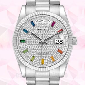 Rolex Day-Date De Los Hombres m128239-0019 36mm Tono Plateado