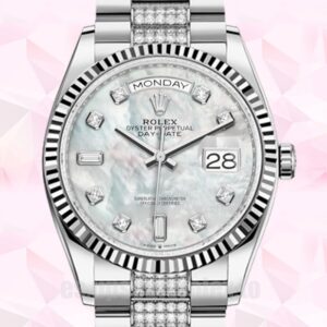 Rolex Day-Date De Los Hombres m128239-0026 36mm Tono Plateado Esfera De Nácar