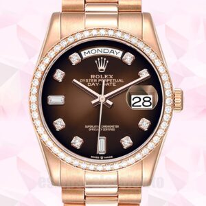 Rolex Day-Date m128345rbr-0040 De Los Hombres 36mm Presidente Pulsera Esfera Marrón