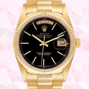 Rolex Day-Date De Los Hombres 36mm 18038 Esfera Negra