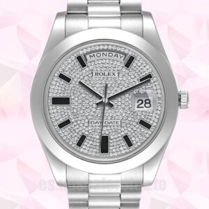 Rolex Day-Date 218206 De Los Hombres 41mm Tono Plateado Presidente Pulsera