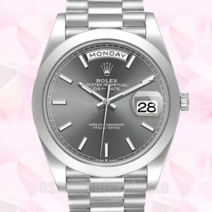 Rolex Day-Date 40mm De Los Hombres m228206-0045 Tono Plateado Esfera Gris