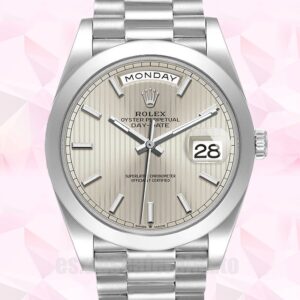 Rolex Day-Date m228206-0034 40mm De Los Hombres Reloj Esfera Plateada