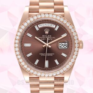 Rolex Day-Date 41mm De Los Hombres m228345rbr-0006 Tono Oro Rosa