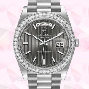 Rolex Day-Date 41mm De Los Hombres 228349RBR-0008 Esfera de rodio oscuro Presidente Pulsera