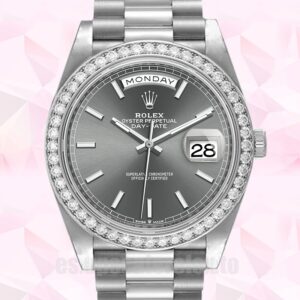 Rolex Day-Date 41mm De Los Hombres m228349rbr-0041 Tono Plateado Presidente Pulsera
