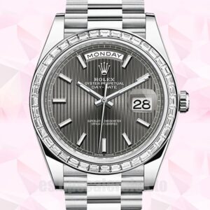 Rolex Day-Date 41mm De Los Hombres m228396tbr-0023 Reloj Esfera de rodio oscuro