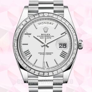 Rolex Day-Date De Los Hombres 41mm m228396tbr-0018 Automático Esfera Blanca