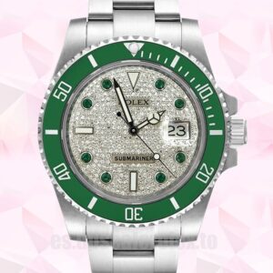 Rolex Submariner 116610 40mm De Los Hombres Esfera Con Pavé De Diamantes Reloj