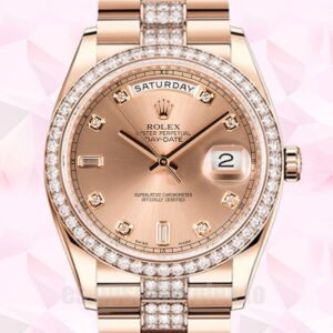 Rolex Day-Date De Los Hombres 128345 36mm Automático Esfera De Oro Rosa