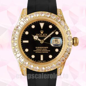 Rolex Submariner 40mm De Los Hombres 16613 Esfera Negra Tono Dorado