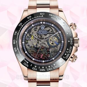 Rolex Daytona 40mm De Los Hombres Skeleton Limited Edition Tono Oro Rosa Esfera esqueleto